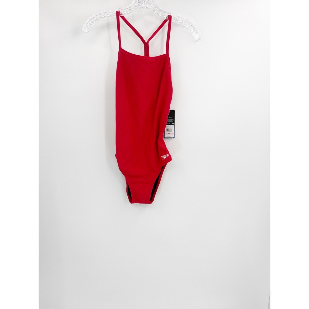Speedo Endurance+ One Back One Piece Swimsuit Racing Cut Red Size 10 36 - Picture 3 of 9